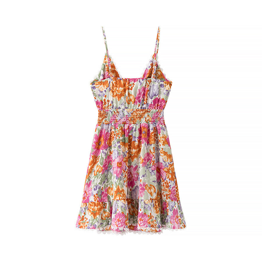 Femme Blomster Bindefront Minikjole Stilla