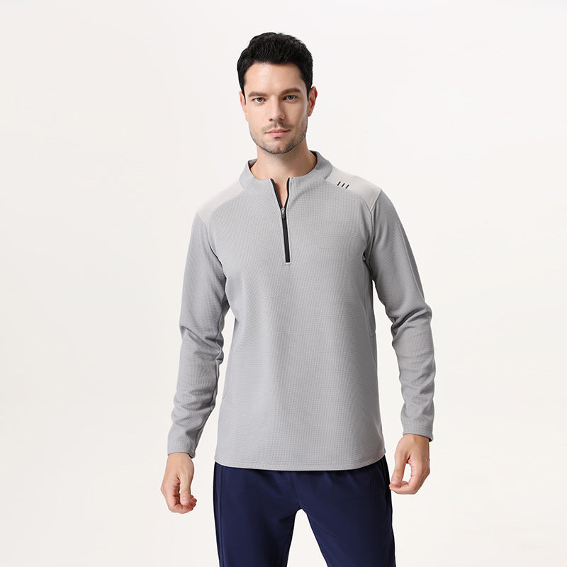 Herrer Sporty Langærmet Skjorte med Lynlås Stilla