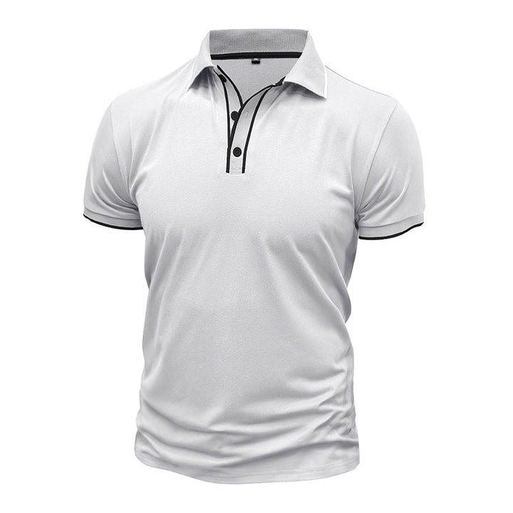 Herren Poloshirt med åndbart funktionsmateriale og moderne knapdesign Stilla