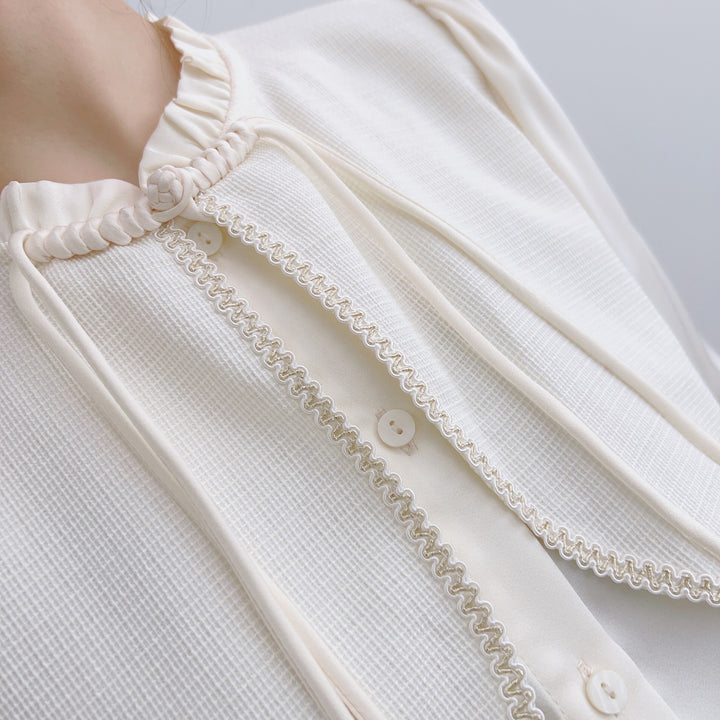 Dame elegant bluse med aftagelige skulderpuder Stilla
