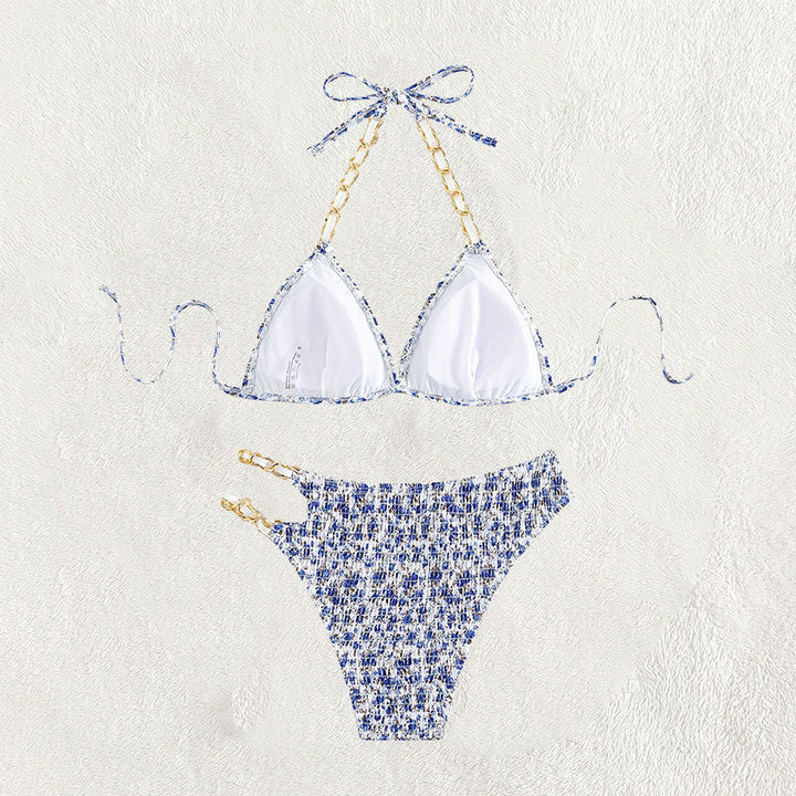 Dame triangel-bikini med elegante kædeudsmykninger Skovae