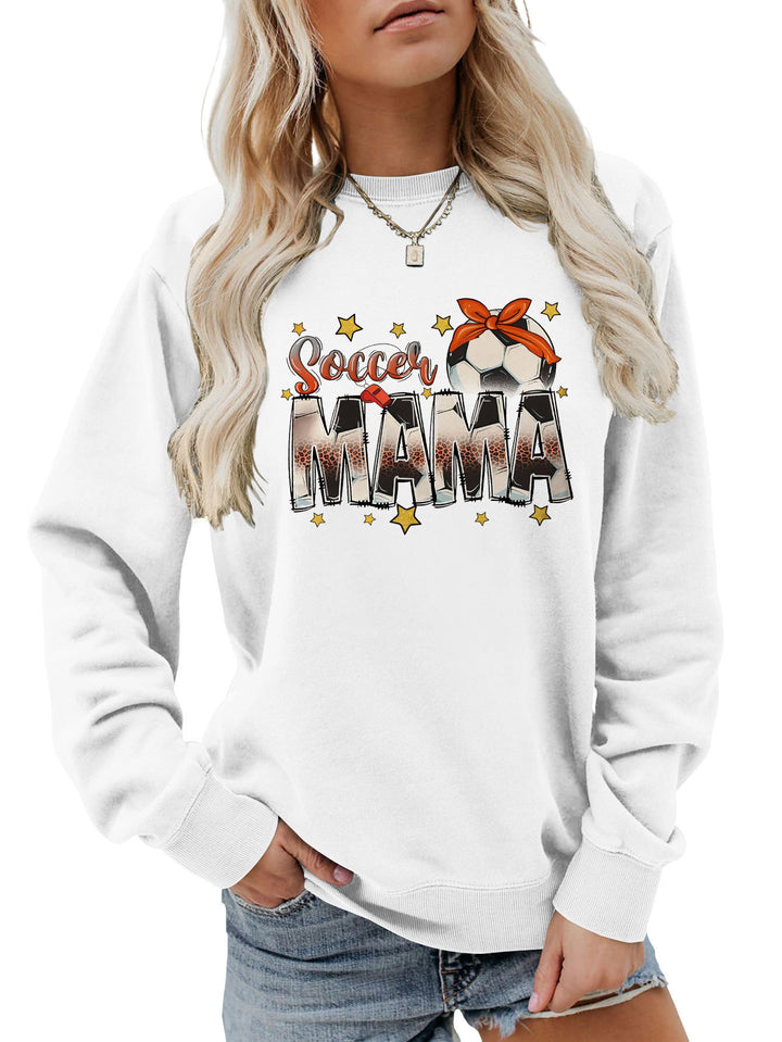 Kvinders sweatshirt med iøjnefaldende "Soccer Mama" print og behagelig pasform Stilla