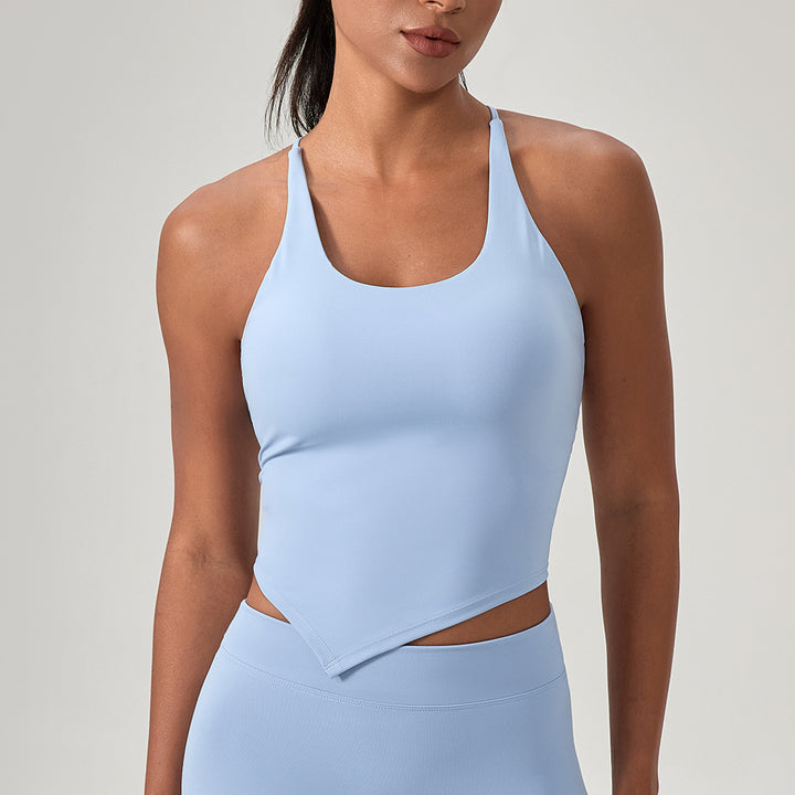 Dame Sporty Crop-top med asymmetrisk snit og åndbare egenskaber Stilla