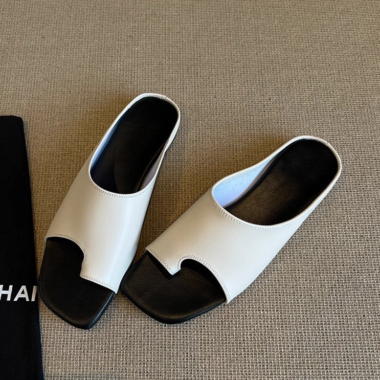 Dame Minimalistiske Åbne Tå Slide Mules med Komfort Indersål Stilla