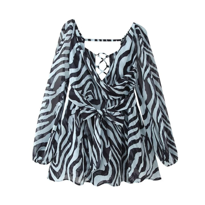 Femme Wrap-bluse med snøring i ryggen og lange ærmer Stilla