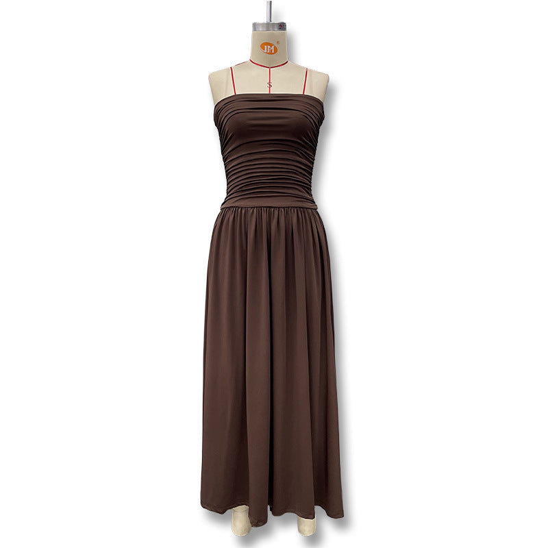 Dame Sommerlig Maxikjole med off-shoulder design og elegant drapering Skovae