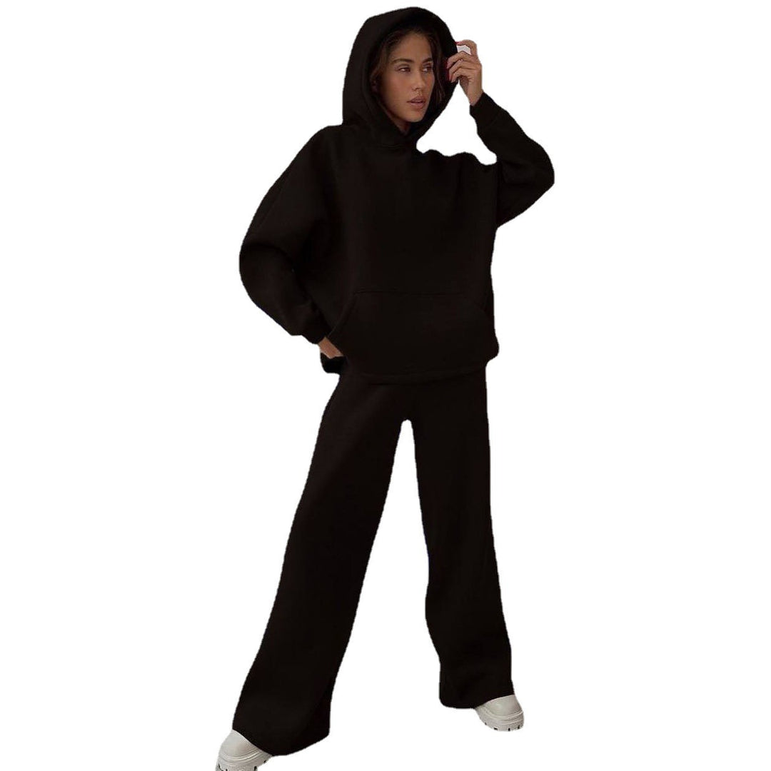 Dame afslappet og oversized hoodie sæt med løst skårne bukser Stilla