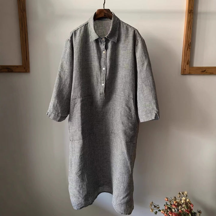 Damer Relaxed Fit Skjorte Kjole med Knap Detaljer Stilla