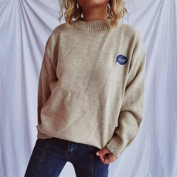 Kvinders cardigan med farverigt motiv Stilla