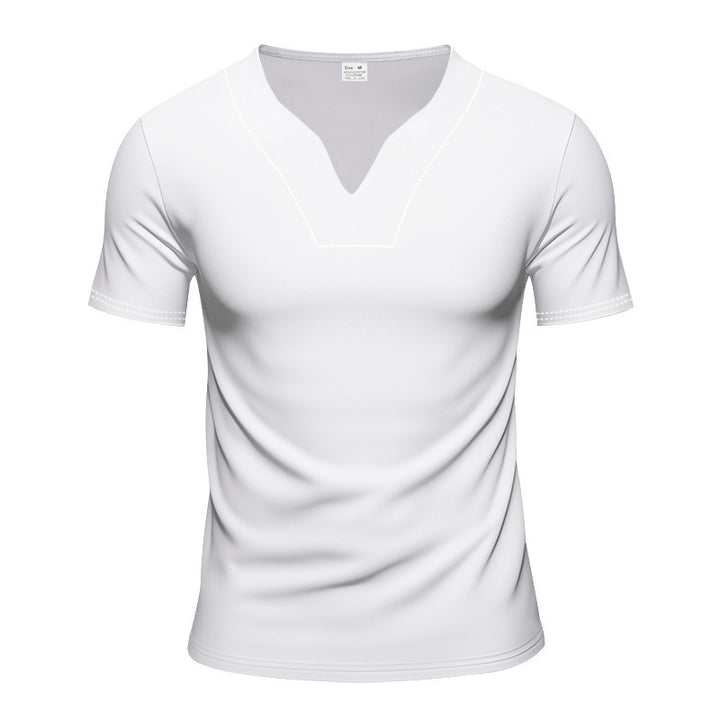 Herrer Sportslig V-Uden V-hals T-shirt i åndbart materiale Stilla
