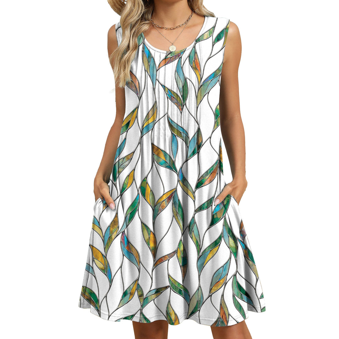 Stilla | Casual Print Tank Top Lomme Kjole