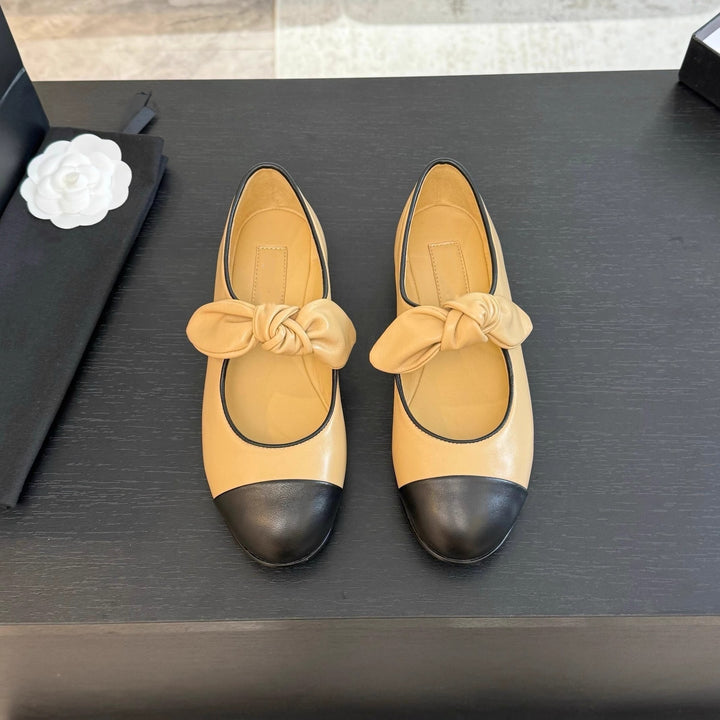 Dame Dekorativ Sløjfe-Detalje Ballerina Flade Stilla
