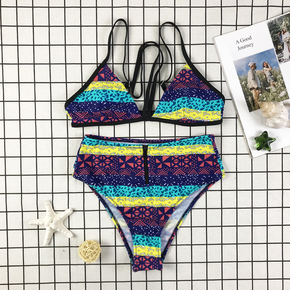 Dame Bikini Sæt med trendy vævet mønster Stilla