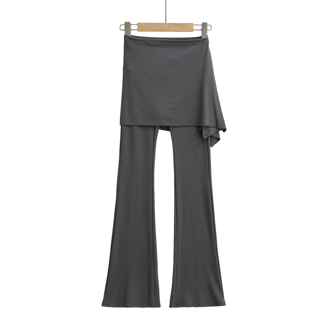 Dame Flared-Leggings med trendy indpakningsdesign og komfortabel bund Stilla