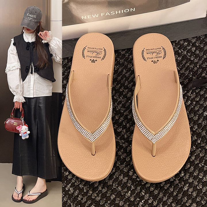Dame Komfortable Flip-Flops med glitrende detaljer og ergonomisk sål Stilla