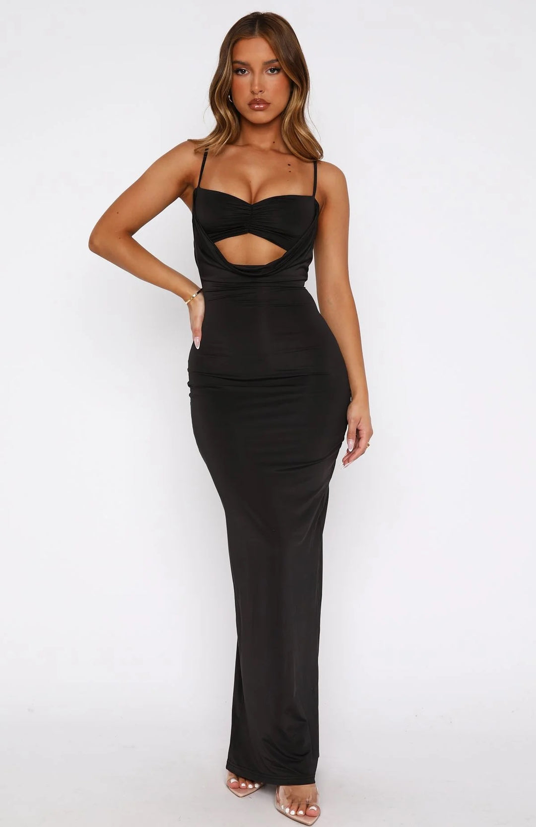 Dame Elegant Cut-Out Maxikjole Skovae