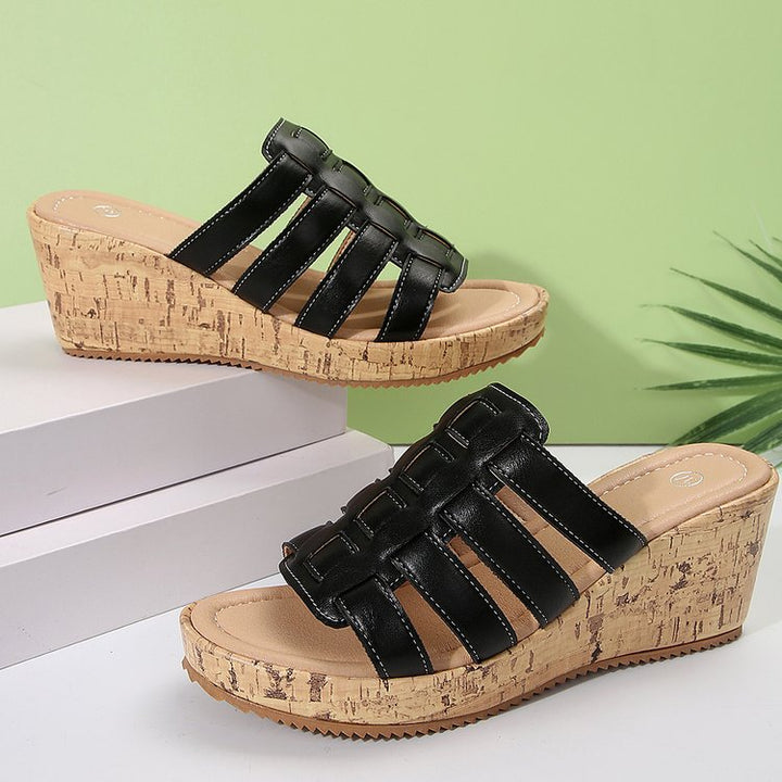 Dame Wedge-sandaler med dekorative remme og komfortabelt fodseng Stilla