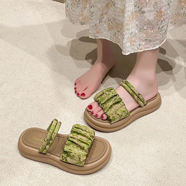 Dame Plateau-Sandaler med foldede remme og komfortabel fodseng Stilla