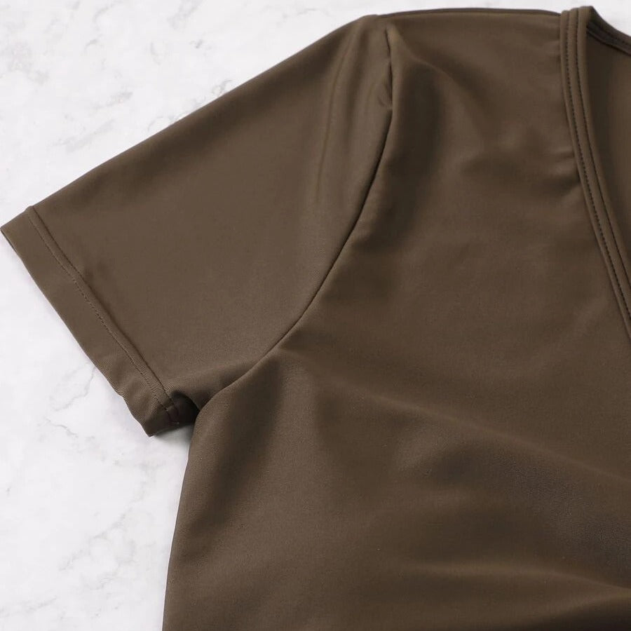 Dame Crop-Top Badeanstalt med livknude og høj talje Stilla