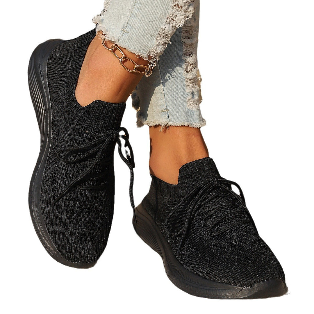 Dame Åndbare Sneakers med elastisk Strik-Overmateriale og skridsikker Sål Stilla