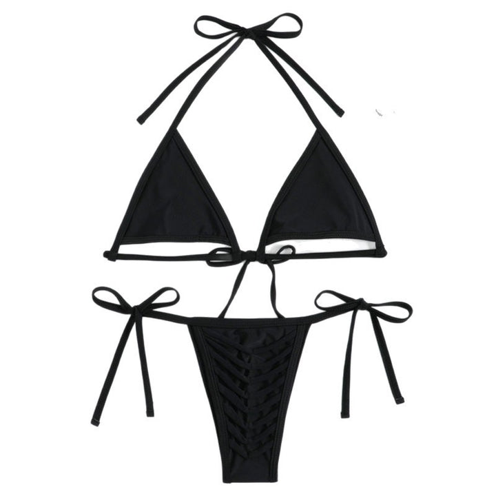 Damer trekant-bikini med raffinerede snøring detaljer Skovae