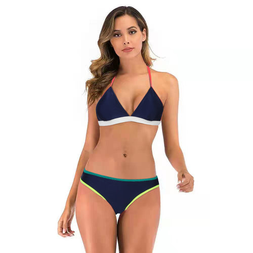 Dame Triangel Bikini-Sæt med farvemæssigt afgrænsede stropper og moderne detaljer Stilla