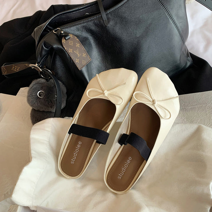Dame Elegant Ballerina Flats med justerbar rem Stilla