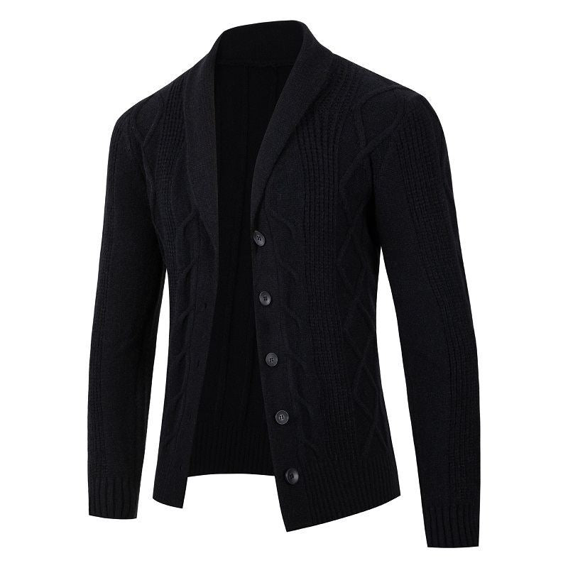 Herre Struktureret Kabelstrik Cardigan Pullover Stilla