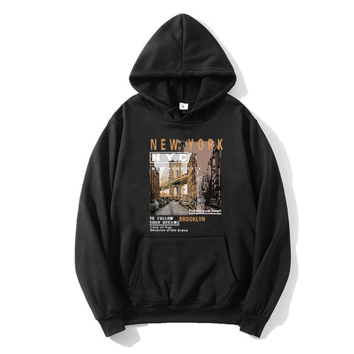 Kvinder hoodie med stilfuldt New York tryk Skovae