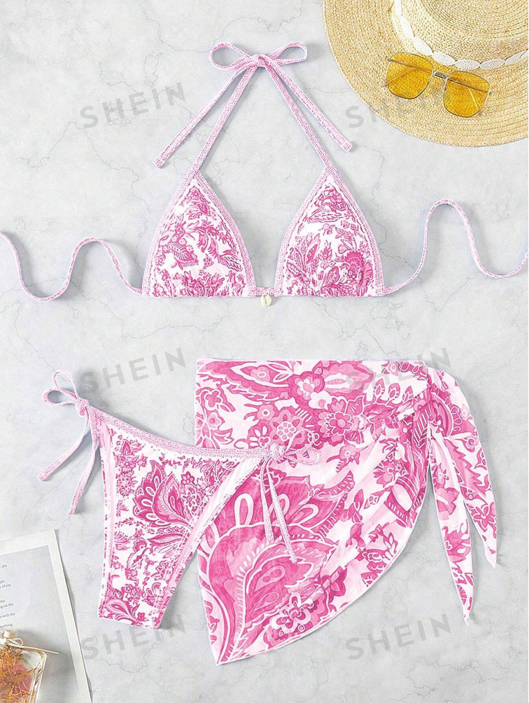 Dame Bikini Sæt med blomstret Design Stilla