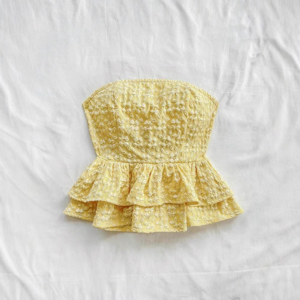 Dame Peplum Top med blomsterdesign Stilla
