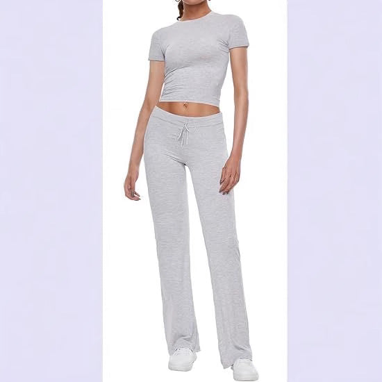 Dame afslappet crop-top og sportshose sæt Stilla