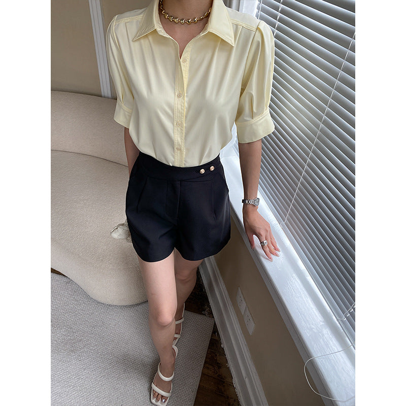 Damer Elegant Bluse med Puffærmer Stilla