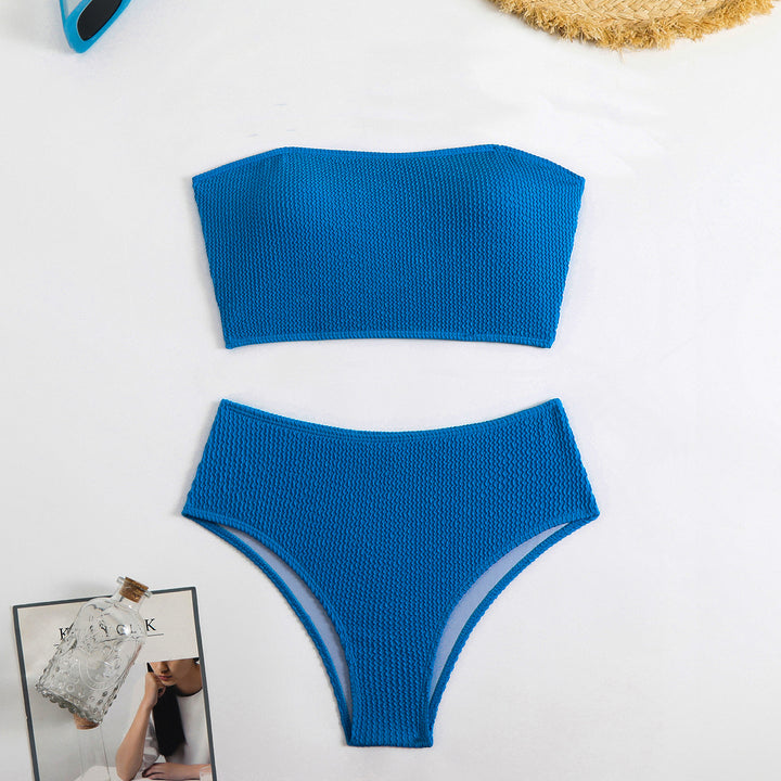 Dame bandeau bikini sæt med højt skårne trusser Skovae