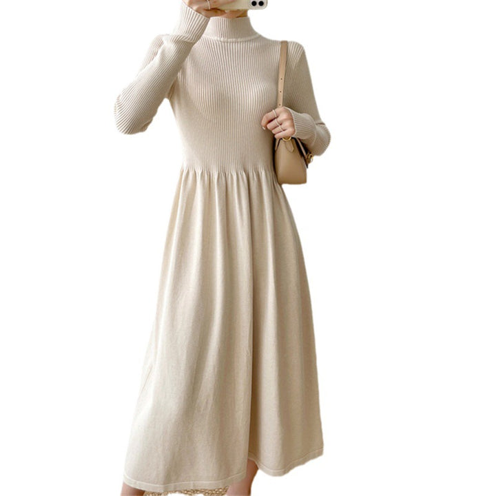 Femme Elegantes Langærmet Strik Maxikjole Stilla