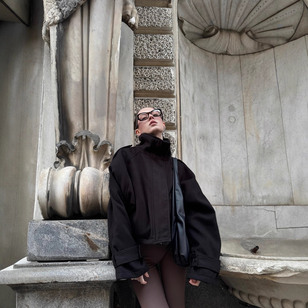 Kvinders fashionable oversized uldjakke Stilla