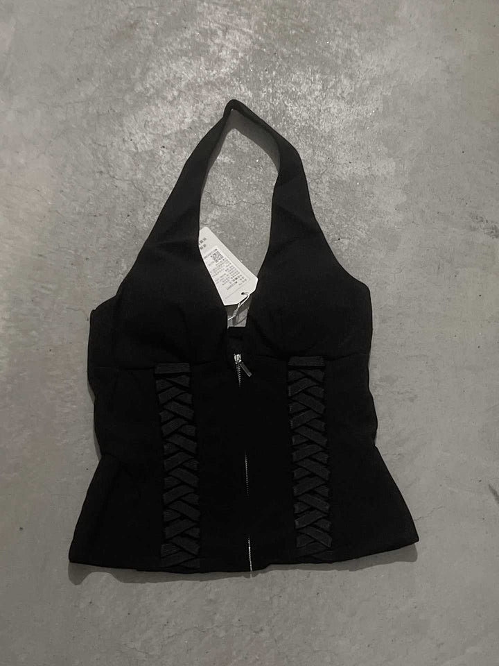 Dame Cropped top med raffineret snøre design Skovae