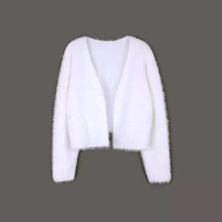 Dame moderigtig pels-crop-cardigan Stilla