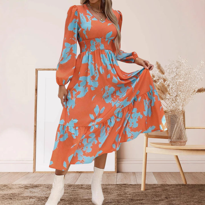 Dame Luftigt Maxikjole med Flæser og elegante Pufærmer Stilla