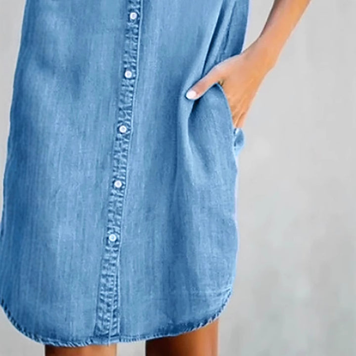 Femme Denim Utility Skjorte Kjole Stilla