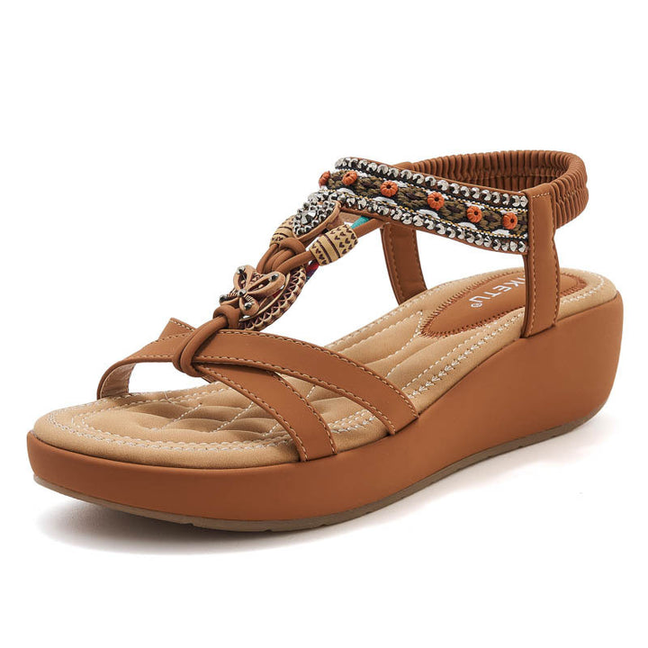 Dame sandaler med dekorativ fodkant Stilla