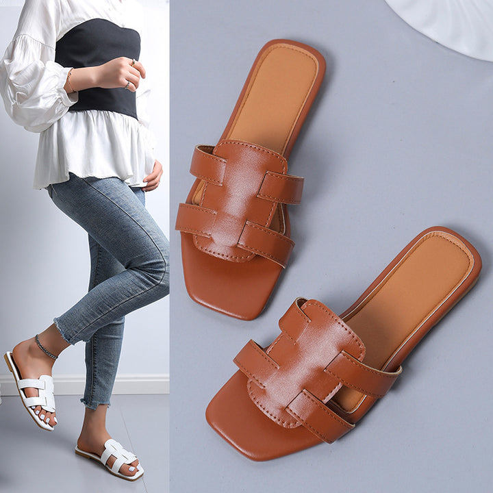 Dame elegante og modige Slip-On sandaler med brede remme Stilla