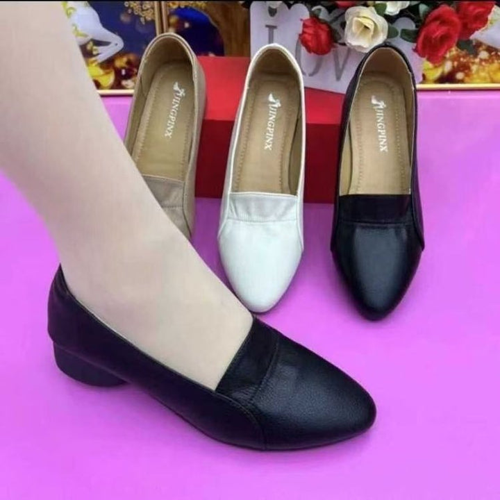 Dame elegante Ballerinaer med stabile blokhæle og chic design Stilla