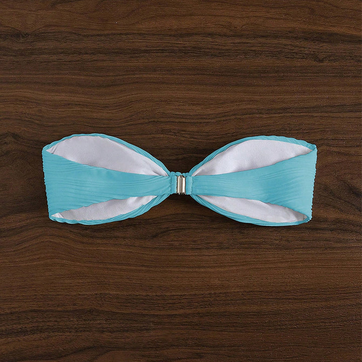 Dame bandeau-bikini-top med plisseret design Skovae