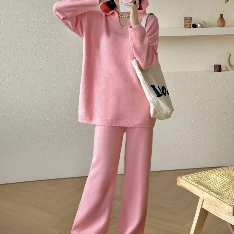 Femme Afslappende Strik-Loungewear-Sæt Stilla