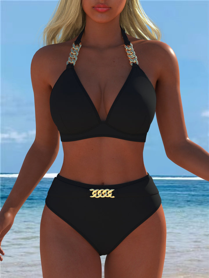 Dame Bikini med luksuriøst marmor mønster og fine detaljer Skovae