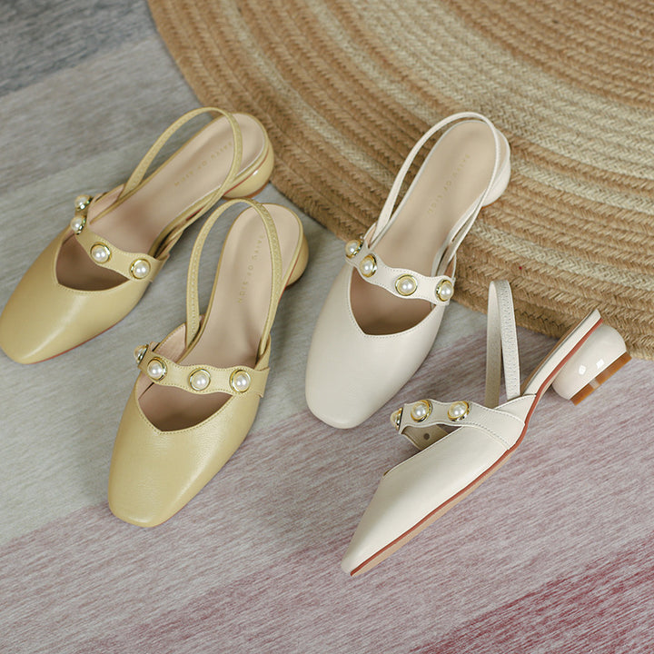 Dame elegante Slingback-hæle med perleaccent Stilla