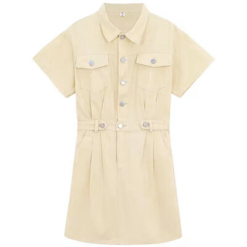 Femme Button-Up Utility-Kjole med justerbart taljetræk Stilla
