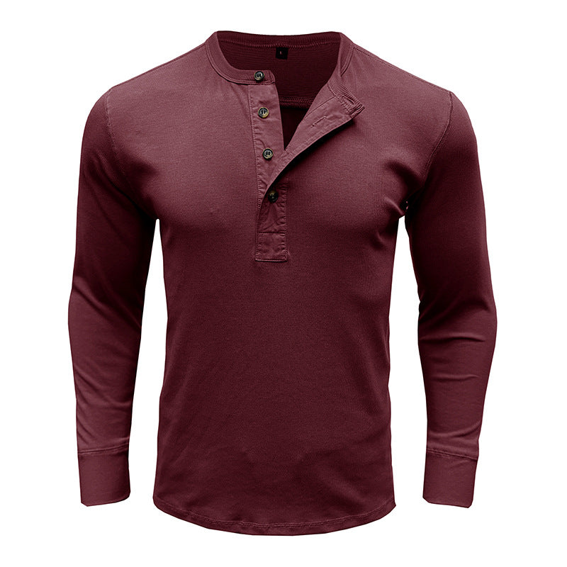 Stilla | Lange ærmer Regular fit bomuldsblanding Henley udskæring afslappet stil