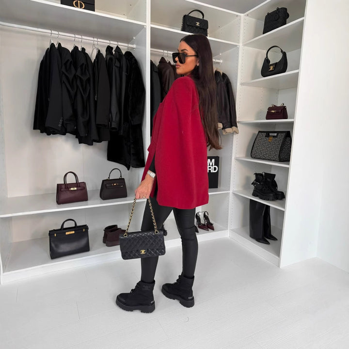 Dameblazer med cape-design og dobbelt knaplukning Stilla